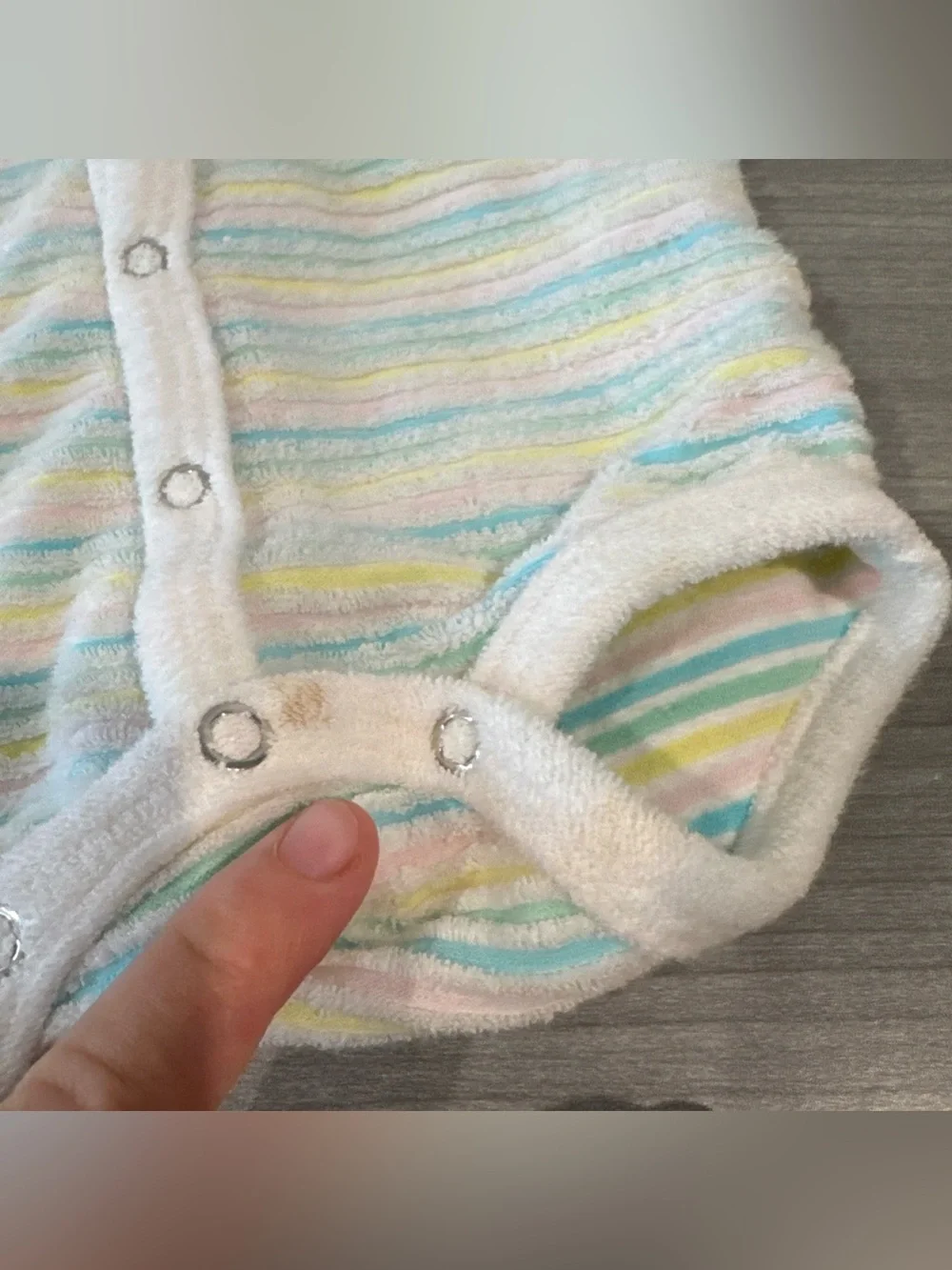 Vintage Chalk Duster 3-6 Months Baby Clothes Short Sleeve  Striped Terry  Cloth